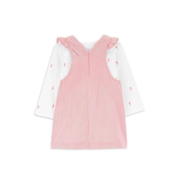 Carter's Child of Mine Baby Girl Easter Bunny Dress Overall Set, 2-Piece - Picture 2 of 6